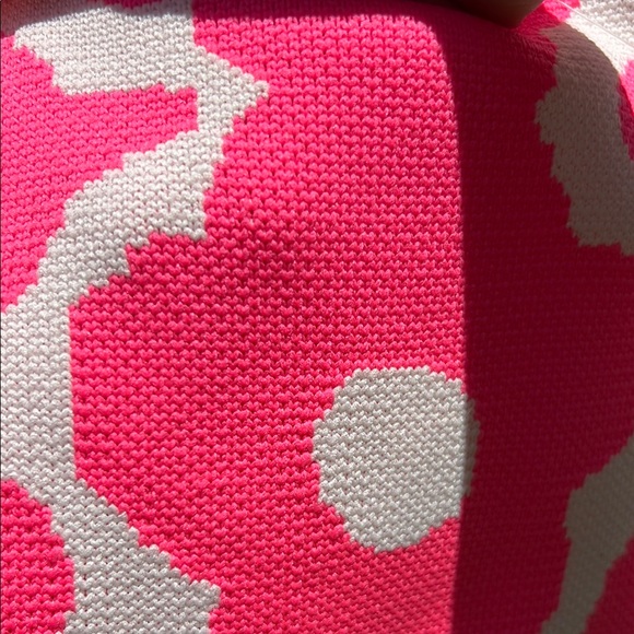 Boutique Pink and White Floral Knit Bag Nwt New - Picture 4 of 7